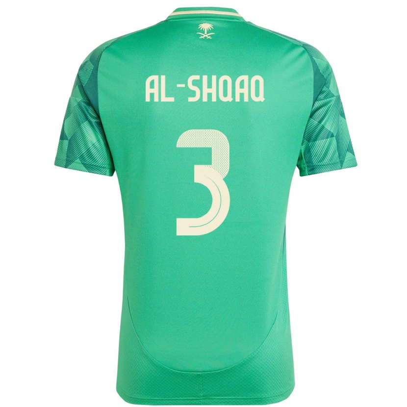 Danxen Kvinder Saudi-Arabien Montadhar Al-Shqaq #3 Grøn Hjemmebane Spillertrøjer 24-26 Trøje T-Shirt