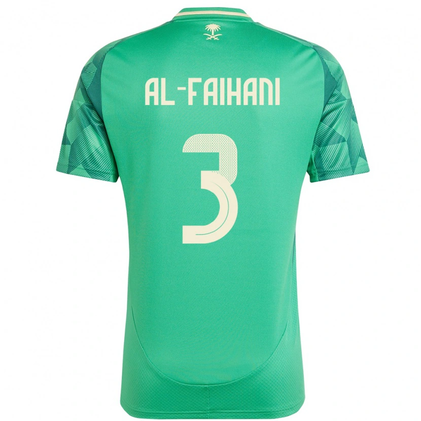 Danxen Kvinder Saudi-Arabien Nasser Al-Faihani #3 Grøn Hjemmebane Spillertrøjer 24-26 Trøje T-Shirt
