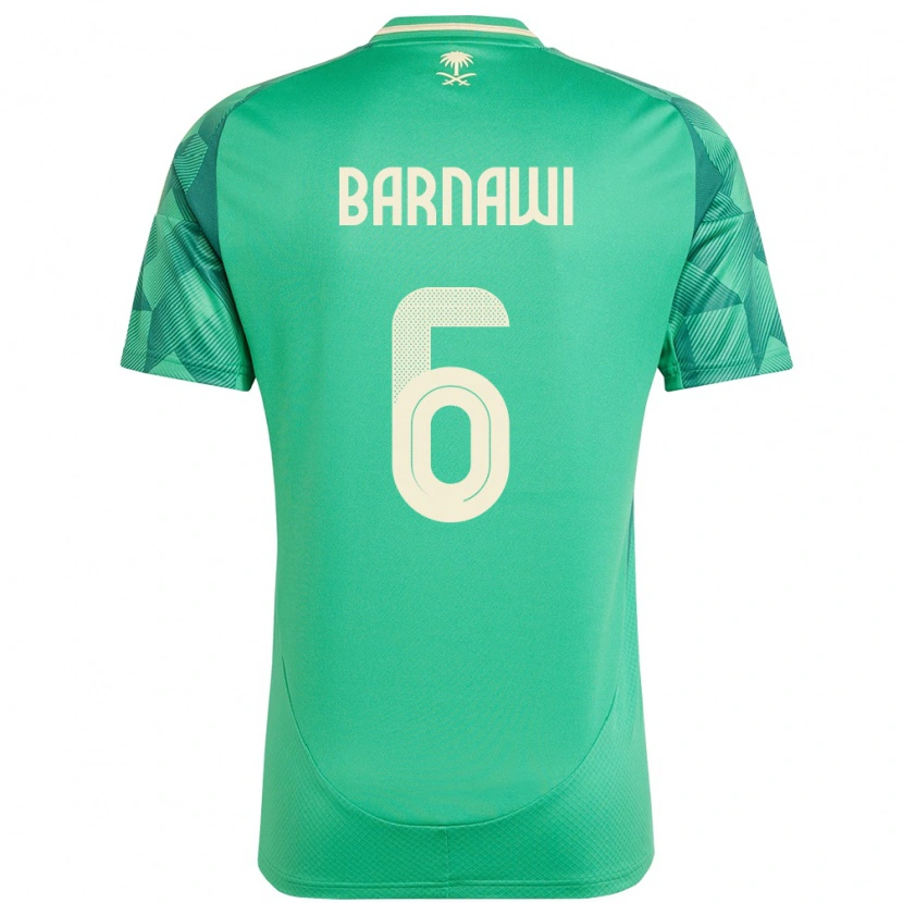Danxen Kvinder Saudi-Arabien Saleh Barnawi #6 Grøn Hjemmebane Spillertrøjer 24-26 Trøje T-Shirt