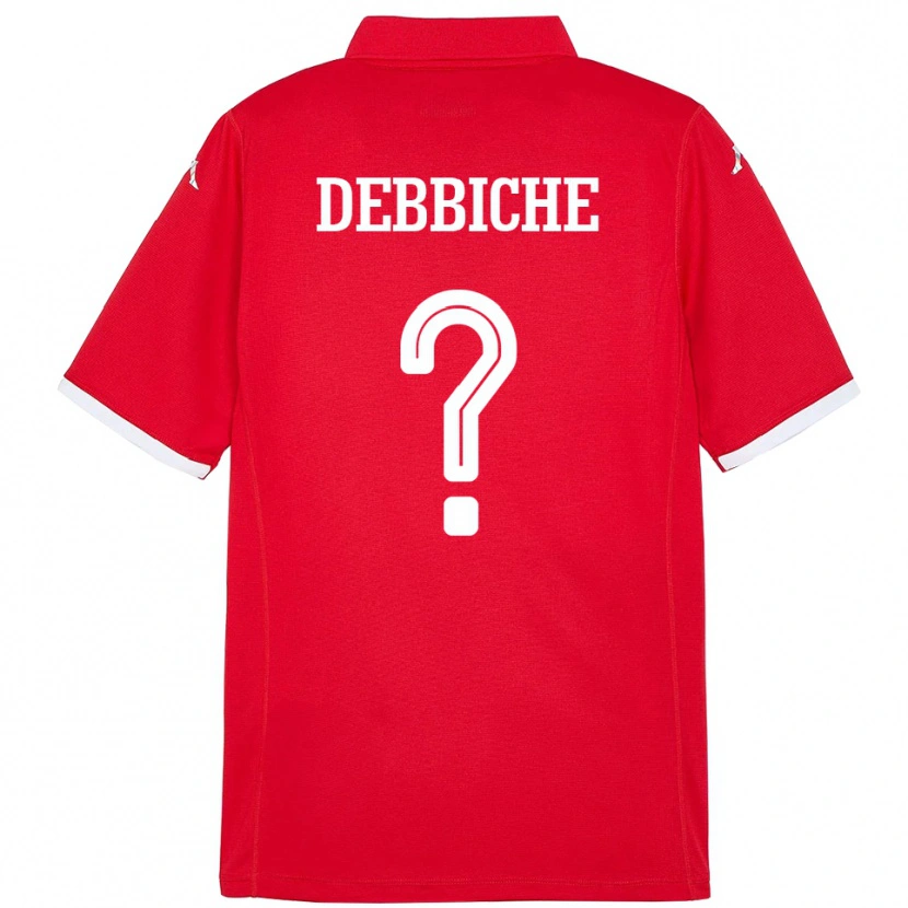 Danxen Kvinder Tunesien Wael Debbiche #0 Rød Hjemmebane Spillertrøjer 24-26 Trøje T-Shirt
