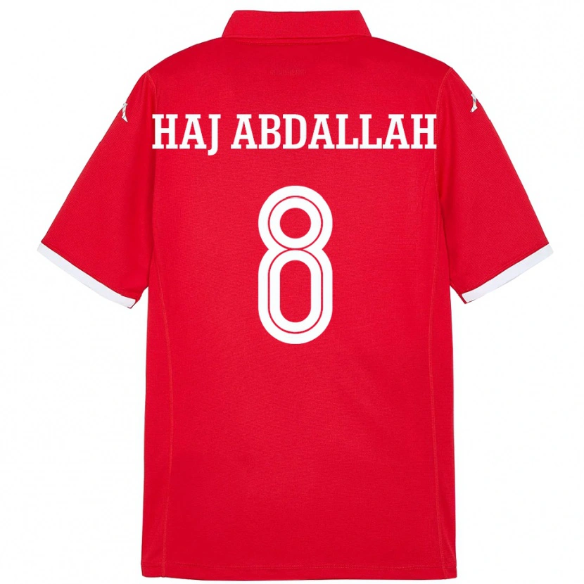 Danxen Kvinder Tunesien Saifedine Haj Abdallah #8 Rød Hjemmebane Spillertrøjer 24-26 Trøje T-Shirt