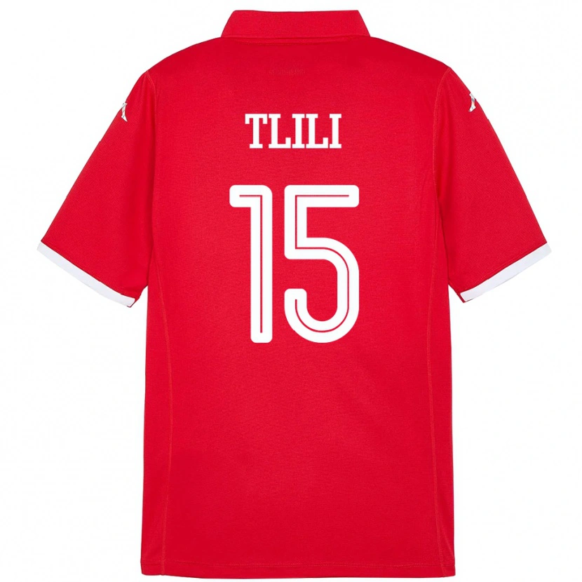 Danxen Kvinder Tunesien Mehdi Tlili #15 Rød Hjemmebane Spillertrøjer 24-26 Trøje T-Shirt