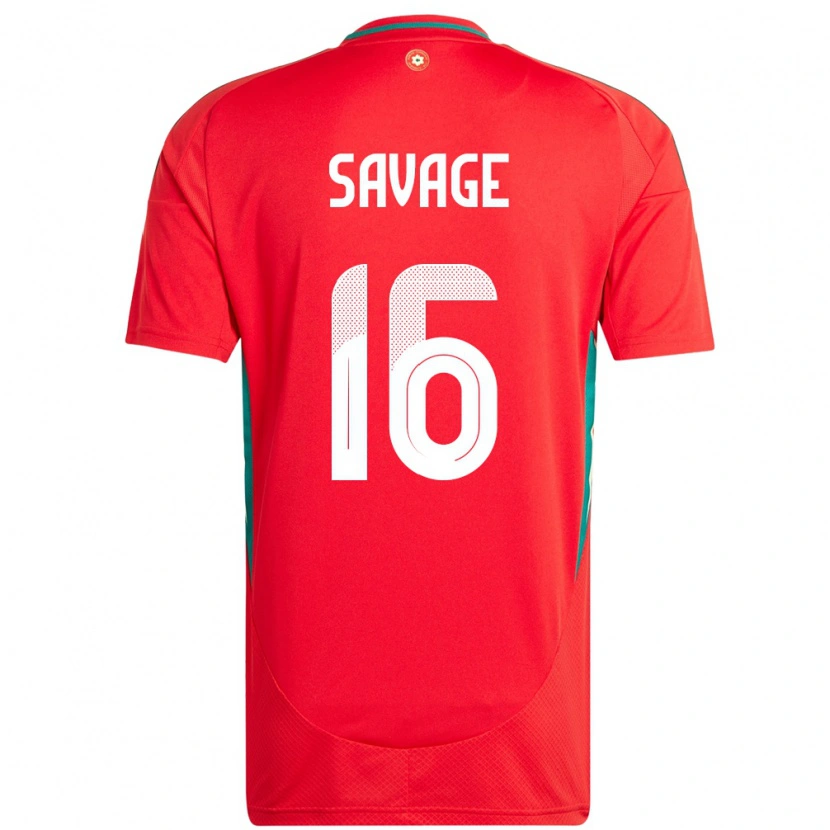 Danxen Kvinder Wales Charlie Savage #16 Rød Hjemmebane Spillertrøjer 24-26 Trøje T-Shirt