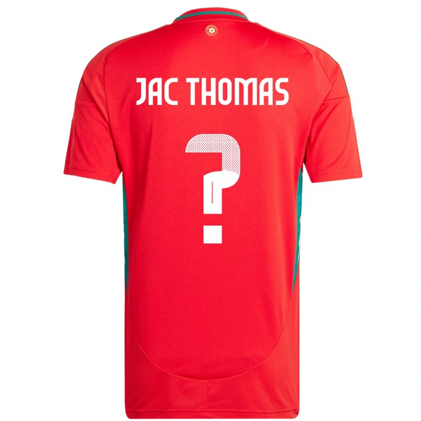 Danxen Kvinder Wales Jac Thomas #0 Rød Hjemmebane Spillertrøjer 24-26 Trøje T-Shirt