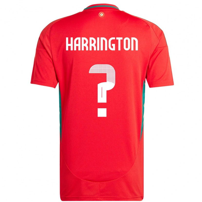 Danxen Kvinder Wales Theo Harrington #0 Rød Hjemmebane Spillertrøjer 24-26 Trøje T-Shirt