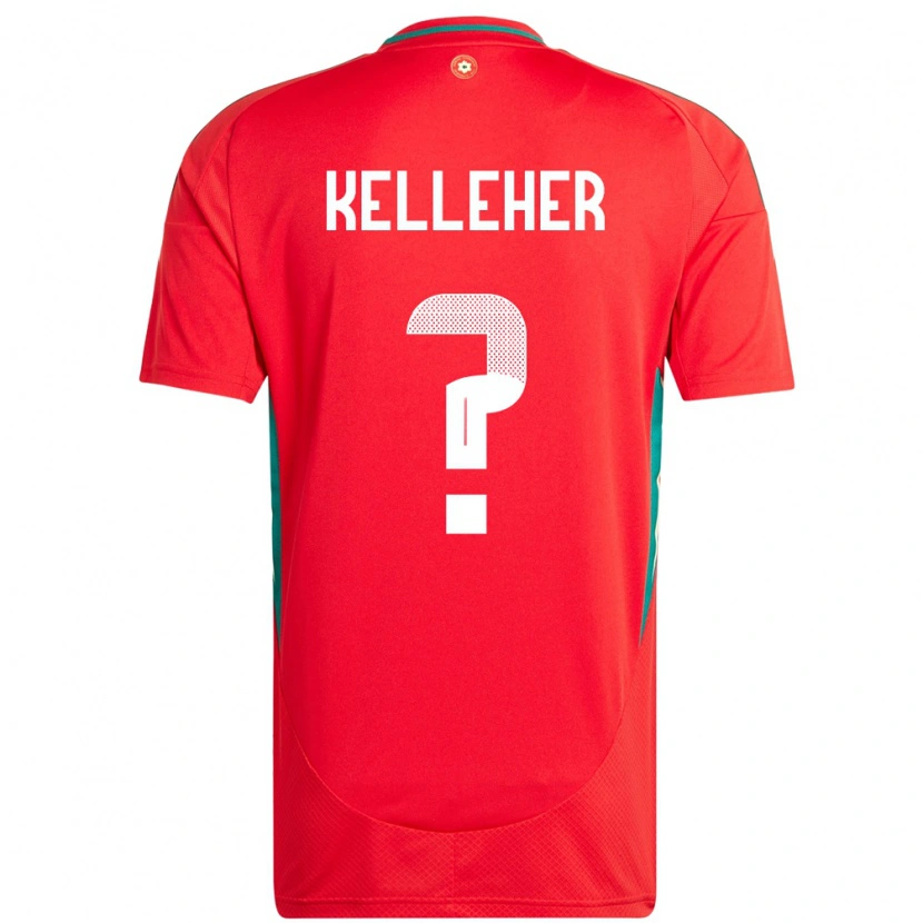 Danxen Kvinder Wales Leo Kelleher #0 Rød Hjemmebane Spillertrøjer 24-26 Trøje T-Shirt