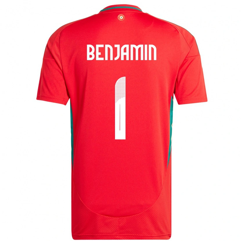 Danxen Kvinder Wales Lewys Benjamin #1 Rød Hjemmebane Spillertrøjer 24-26 Trøje T-Shirt