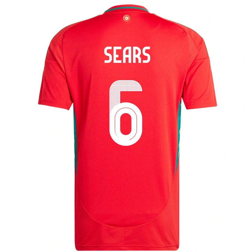 Danxen Kvinder Wales Ryan Sears #6 Rød Hjemmebane Spillertrøjer 24-26 Trøje T-Shirt