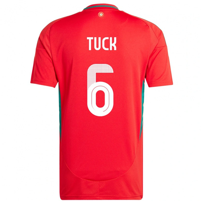 Danxen Kvinder Wales Alfie Tuck #6 Rød Hjemmebane Spillertrøjer 24-26 Trøje T-Shirt