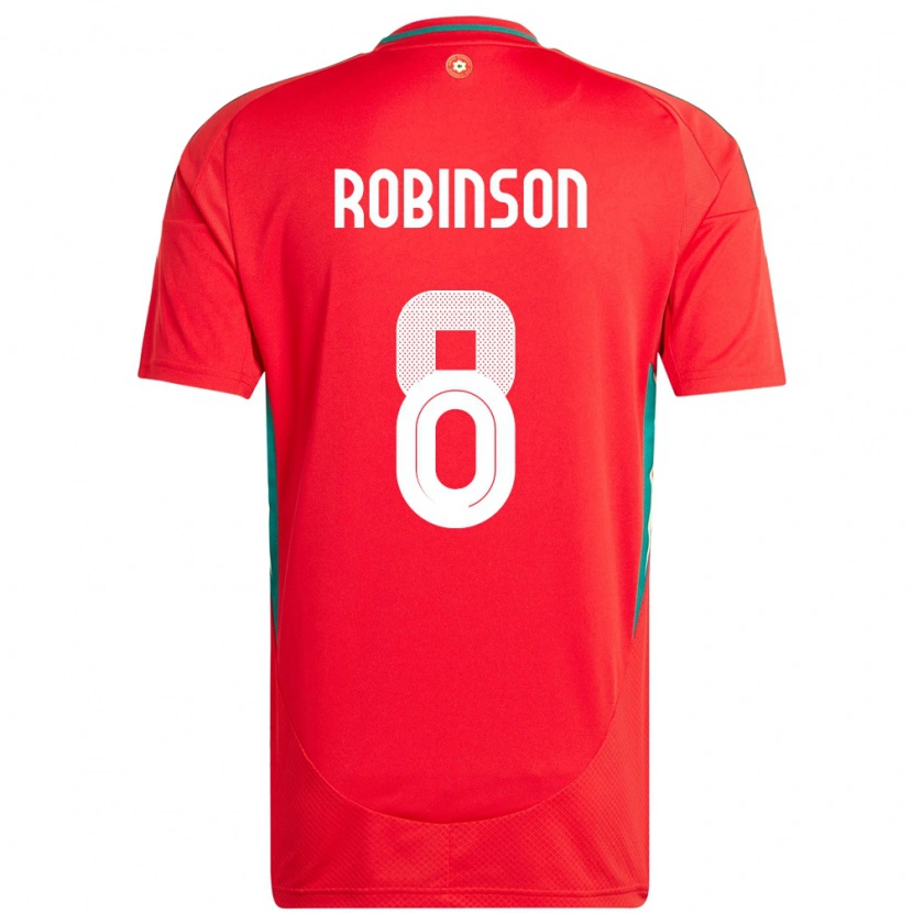 Danxen Kvinder Wales Milo Robinson #8 Rød Hjemmebane Spillertrøjer 24-26 Trøje T-Shirt