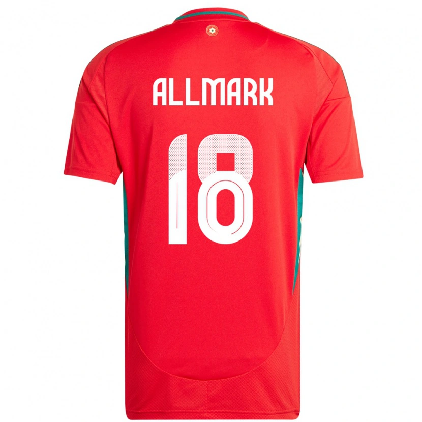 Danxen Kvinder Wales Hayden Allmark #18 Rød Hjemmebane Spillertrøjer 24-26 Trøje T-Shirt