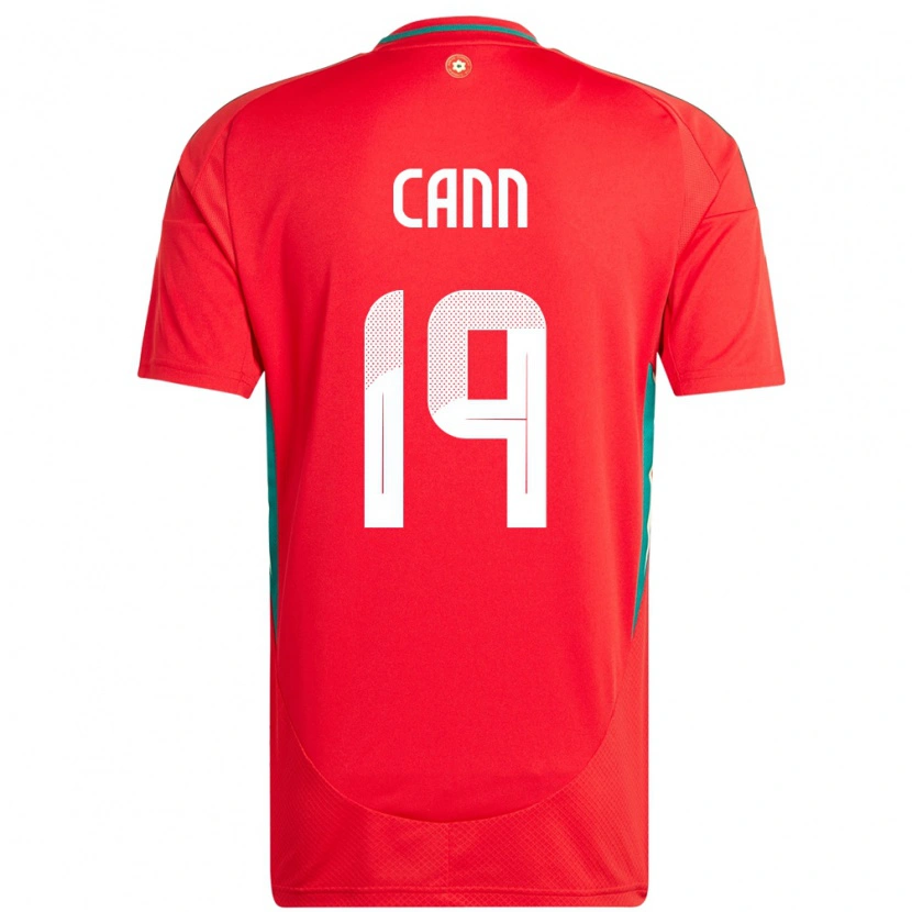 Danxen Kvinder Wales Ethan Cann #19 Rød Hjemmebane Spillertrøjer 24-26 Trøje T-Shirt