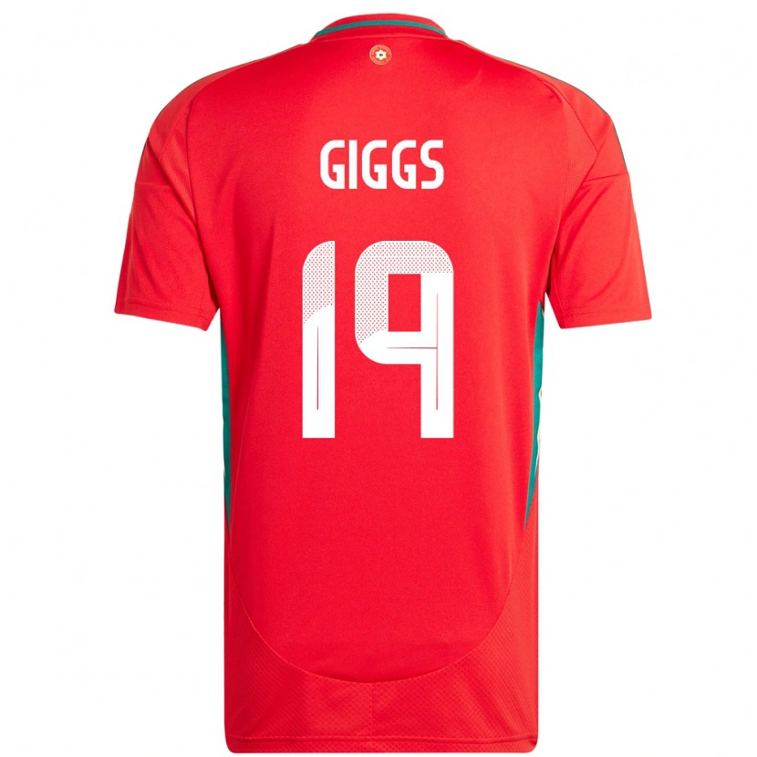Danxen Kvinder Wales Zach Giggs #19 Rød Hjemmebane Spillertrøjer 24-26 Trøje T-Shirt