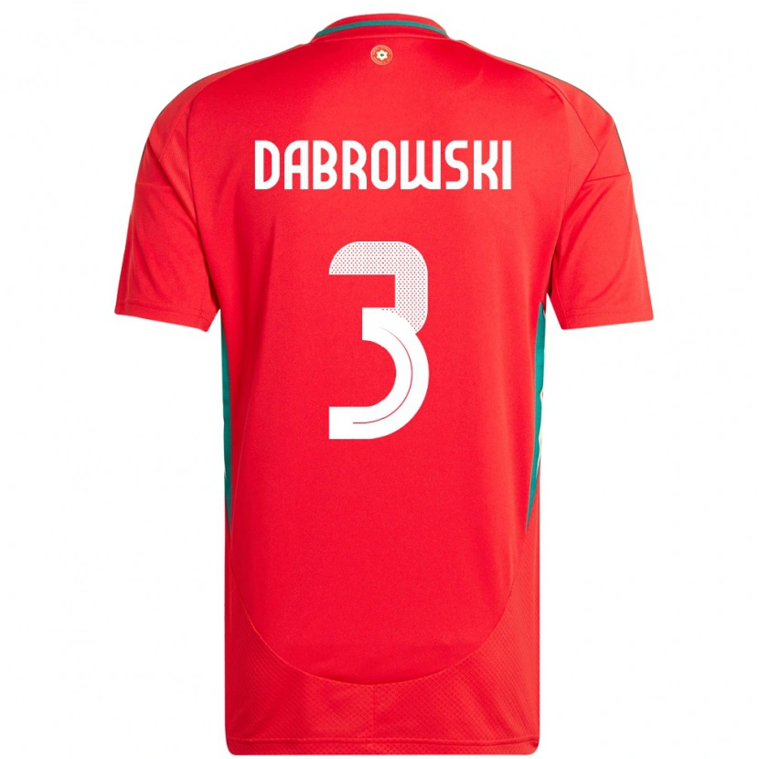 Danxen Kvinder Wales Sebastian Dabrowski #3 Rød Hjemmebane Spillertrøjer 24-26 Trøje T-Shirt