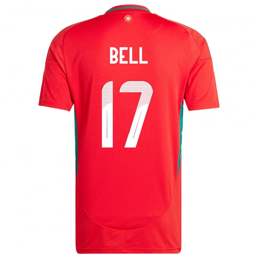 Danxen Kvinder Wales Zac Bell #17 Rød Hjemmebane Spillertrøjer 24-26 Trøje T-Shirt
