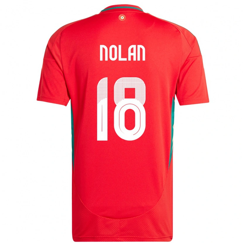 Danxen Kvinder Wales Kylie Nolan #18 Rød Hjemmebane Spillertrøjer 24-26 Trøje T-Shirt