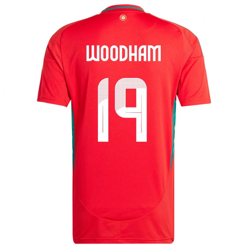 Danxen Kvinder Wales Lily Woodham #19 Rød Hjemmebane Spillertrøjer 24-26 Trøje T-Shirt