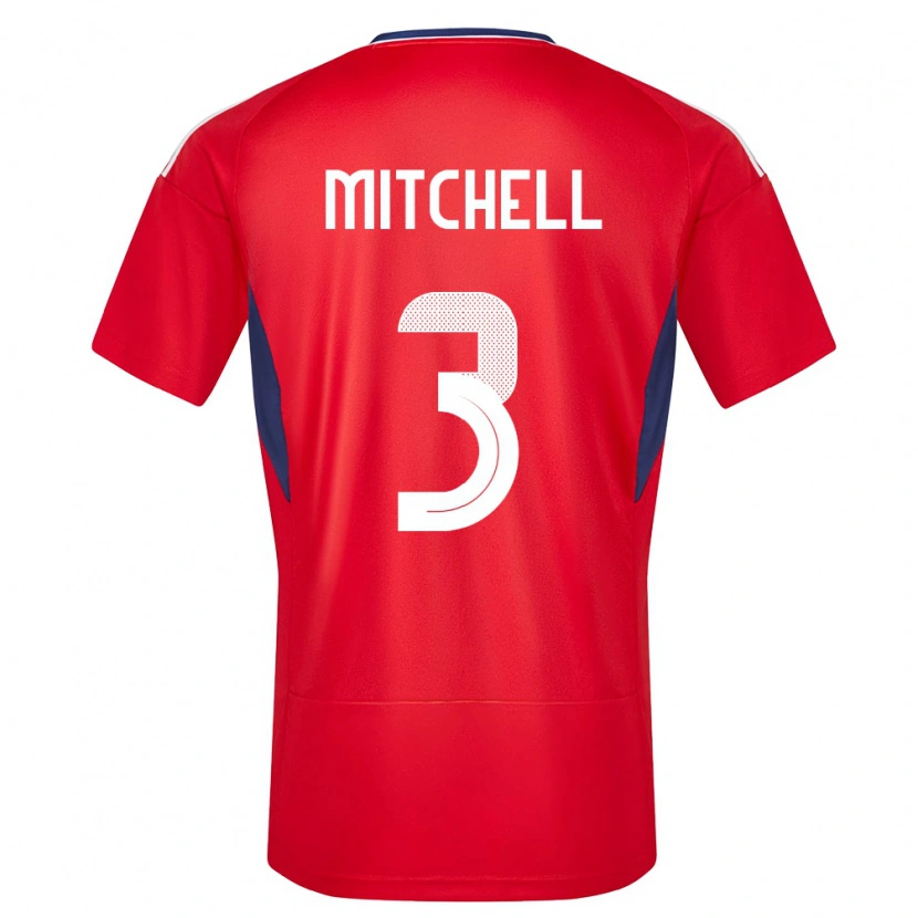Danxen Kvinder Costa Rica Jeyland Mitchell #3 Rød Hjemmebane Spillertrøjer 24-26 Trøje T-Shirt