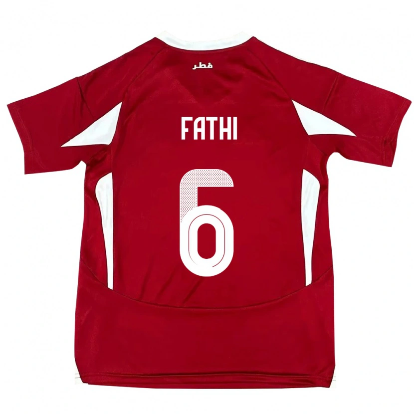 Danxen Kvinder Qatar Ahmed Fathi #6 Rød Hjemmebane Spillertrøjer 24-26 Trøje T-Shirt