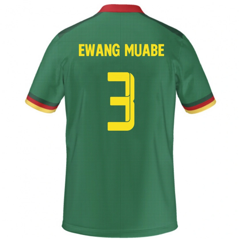 Danxen Kvinder Cameroun Ebong Ewang Muabe #3 Grøn Hjemmebane Spillertrøjer 24-26 Trøje T-Shirt