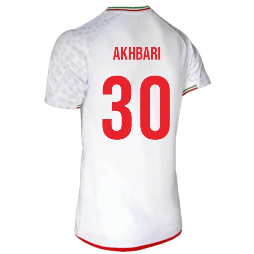 Danxen Kvinder Iran Mohammadreza Akhbari #30 Hvid Hjemmebane Spillertrøjer 24-26 Trøje T-Shirt