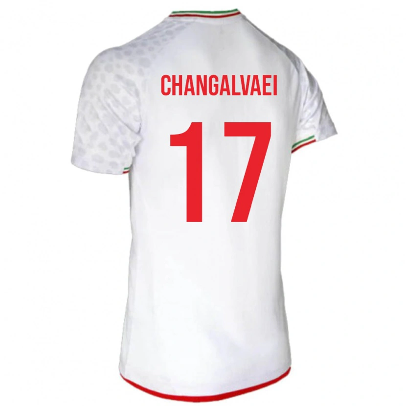 Danxen Kvinder Iran Amirreza Changalvaei #17 Hvid Hjemmebane Spillertrøjer 24-26 Trøje T-Shirt