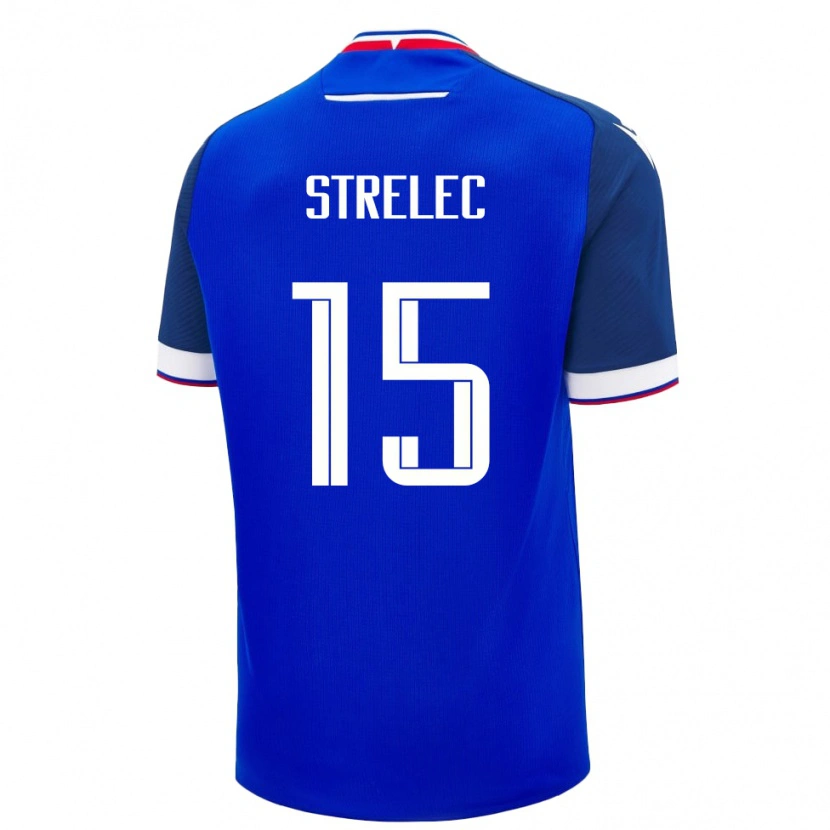 Danxen Kvinder Slovakiet David Strelec #15 Blå Hjemmebane Spillertrøjer 24-26 Trøje T-Shirt