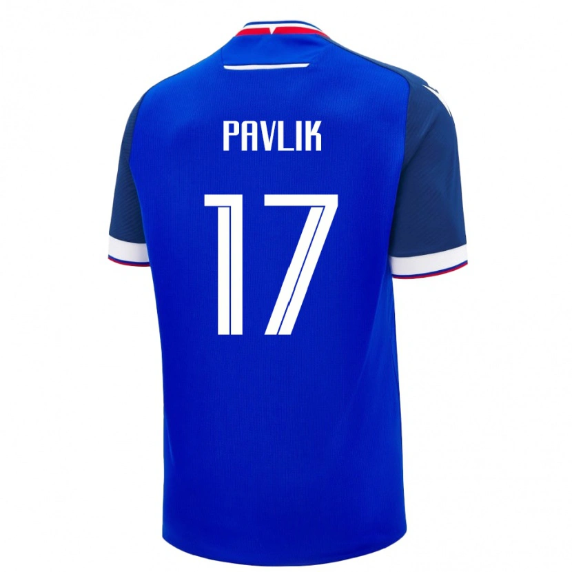 Danxen Kvinder Slovakiet Samuel Pavlik #17 Blå Hjemmebane Spillertrøjer 24-26 Trøje T-Shirt