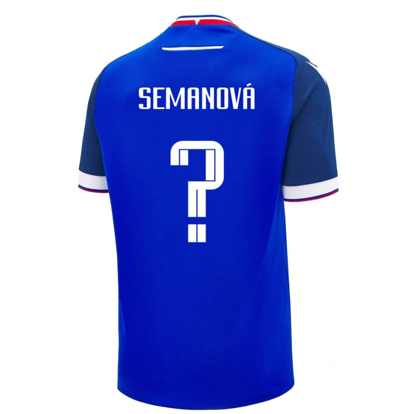 Danxen Kvinder Slovakiet Stela Semanová #0 Blå Hjemmebane Spillertrøjer 24-26 Trøje T-Shirt