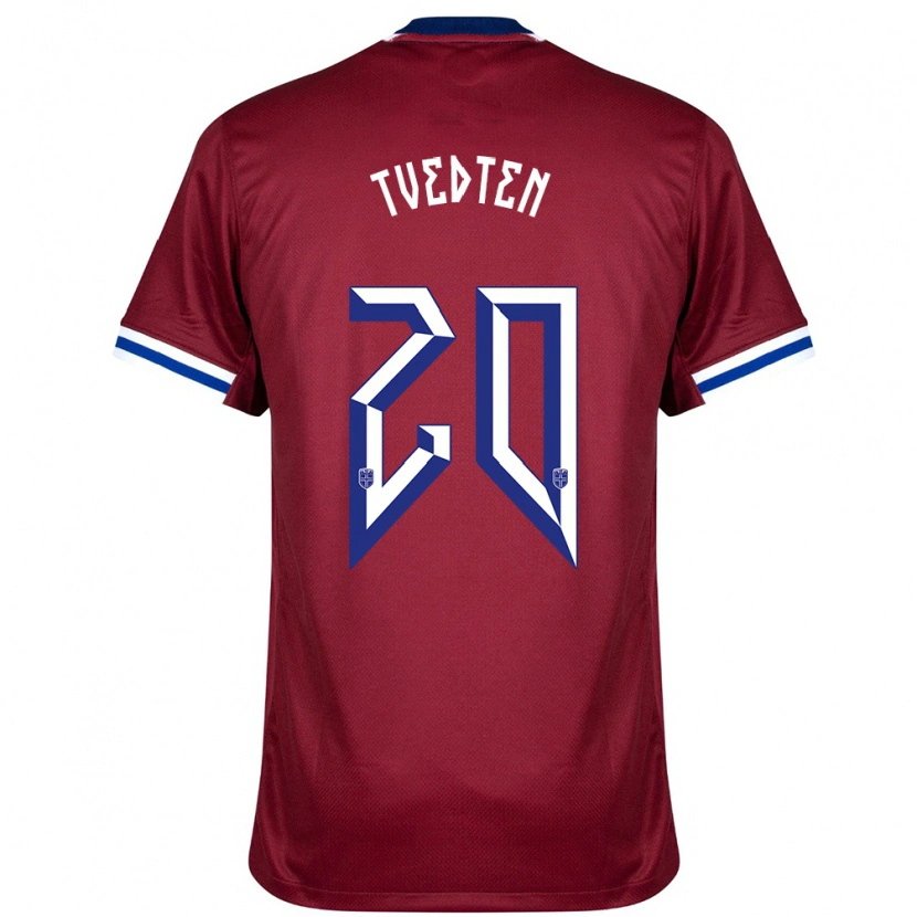 Danxen Kvinder Norge Olaug Tvedten #20 Rød Blå Hvid Hjemmebane Spillertrøjer 24-26 Trøje T-Shirt