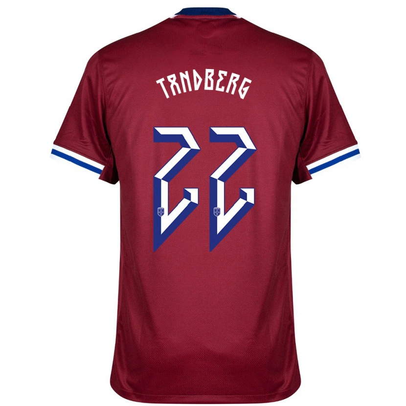 Danxen Kvinder Norge Cathinka Tandberg #22 Rød Blå Hvid Hjemmebane Spillertrøjer 24-26 Trøje T-Shirt