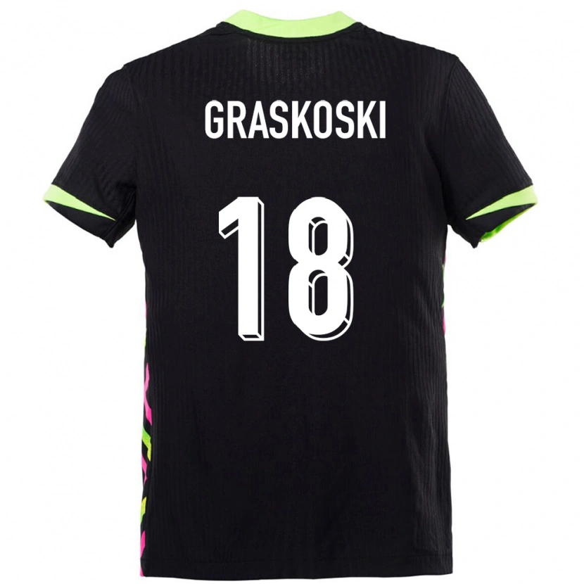 Danxen Kvinder Australien Daniel Graskoski #18 Mørkeblå Udebane Spillertrøjer 24-26 Trøje T-Shirt