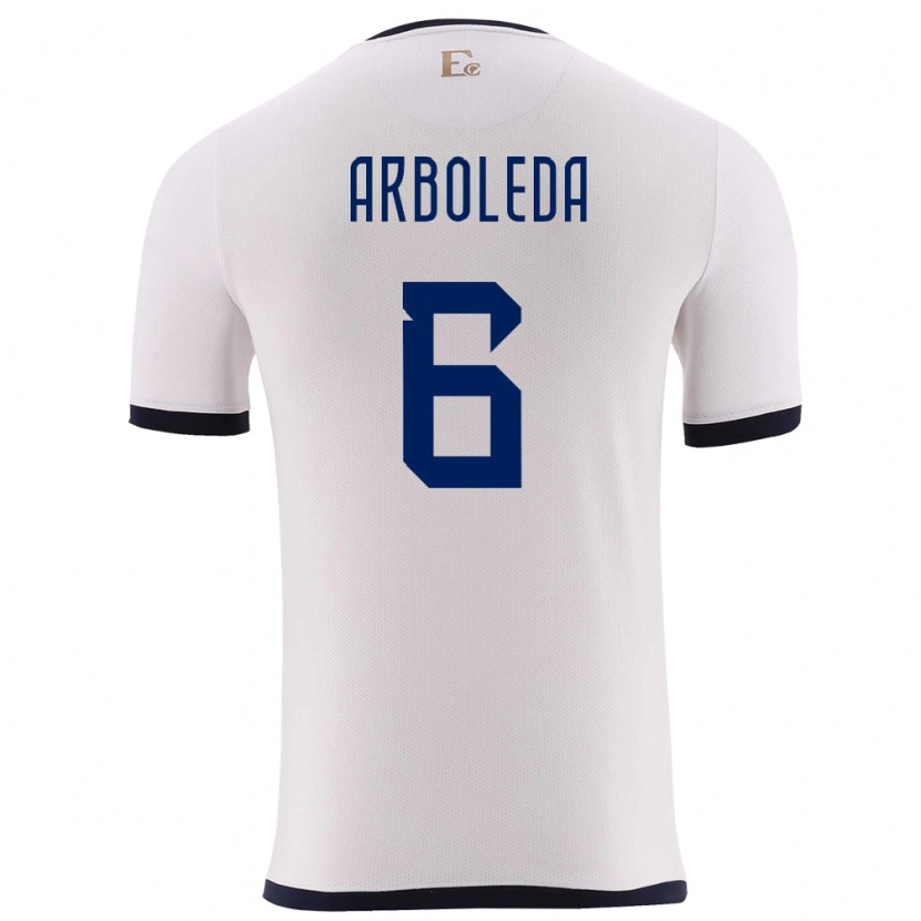 Danxen Kvinder Ecuador Edu Arboleda #6 Hvid Udebane Spillertrøjer 24-26 Trøje T-Shirt