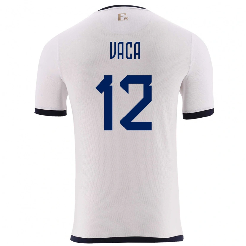 Danxen Kvinder Ecuador Mijail Vaca #12 Hvid Udebane Spillertrøjer 24-26 Trøje T-Shirt