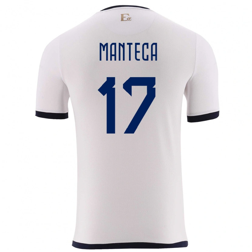 Danxen Kvinder Ecuador Demcy Manteca #17 Hvid Udebane Spillertrøjer 24-26 Trøje T-Shirt