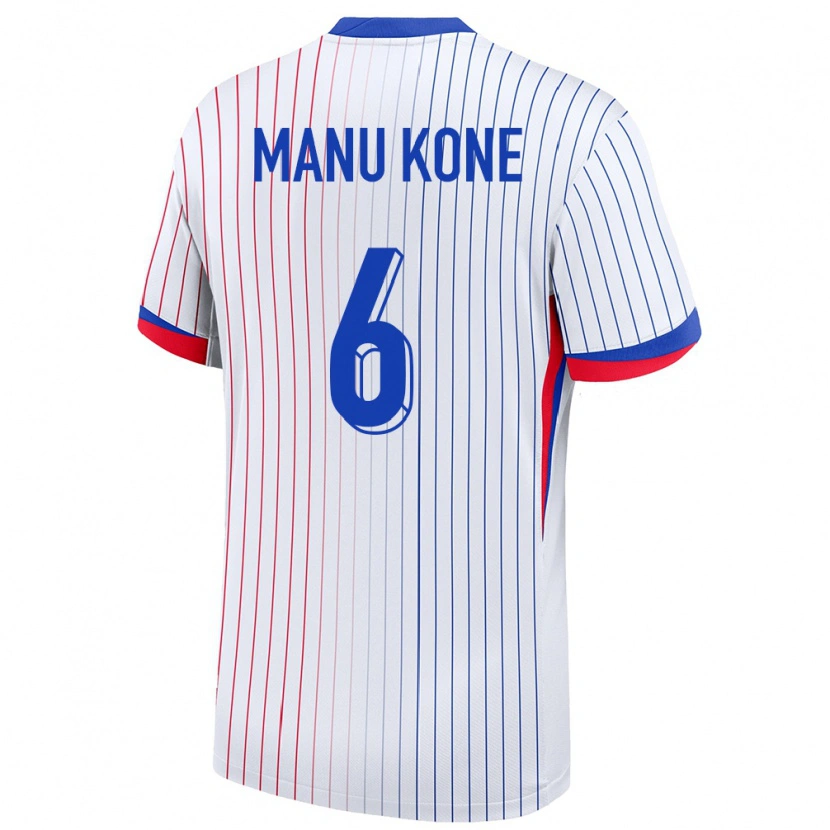 Danxen Kvinder Frankrig Manu Koné #6 Hvid Udebane Spillertrøjer 24-26 Trøje T-Shirt