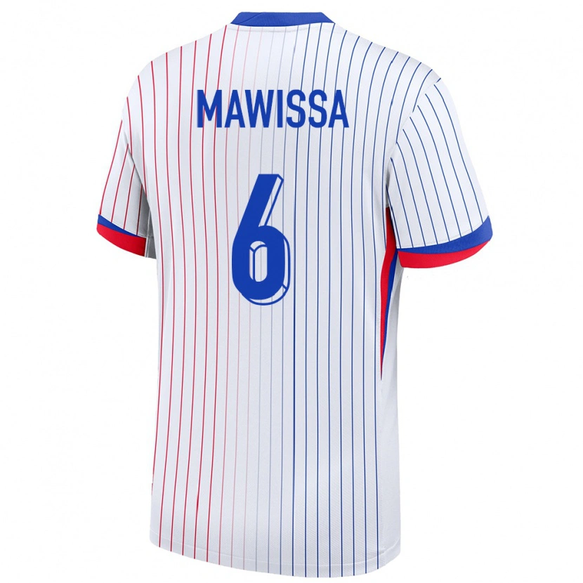 Danxen Kvinder Frankrig Christian Mawissa #6 Hvid Udebane Spillertrøjer 24-26 Trøje T-Shirt