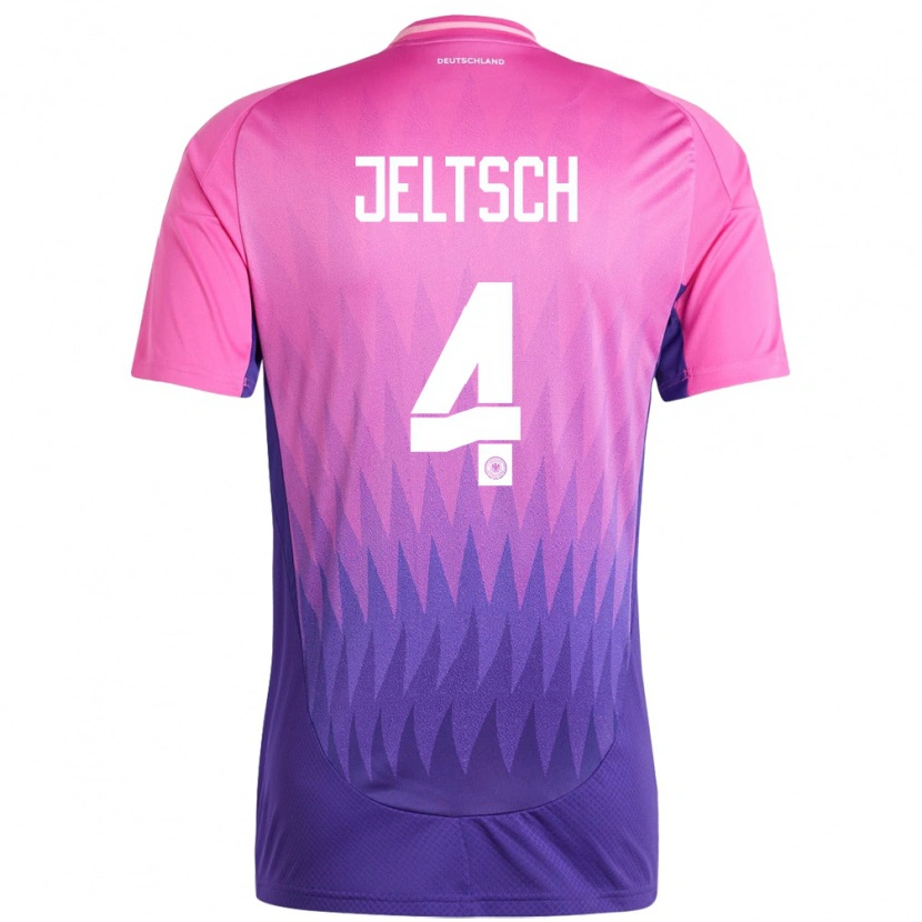 Danxen Kvinder Tyskland Finn Jeltsch #4 Pink Lilla Udebane Spillertrøjer 24-26 Trøje T-Shirt