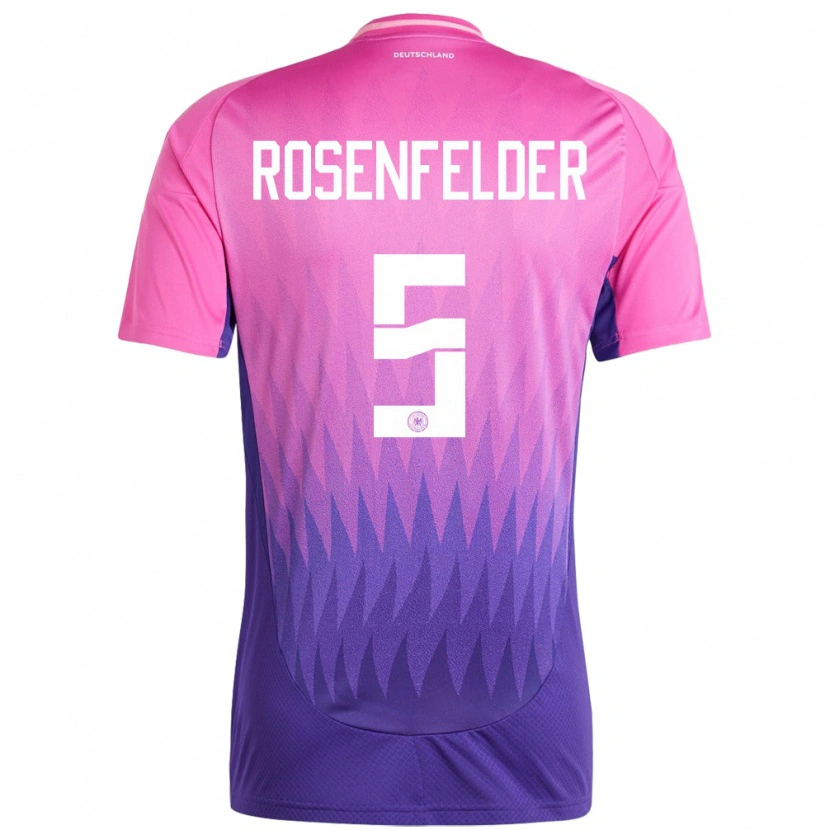 Danxen Kvinder Tyskland Max Rosenfelder #5 Pink Lilla Udebane Spillertrøjer 24-26 Trøje T-Shirt