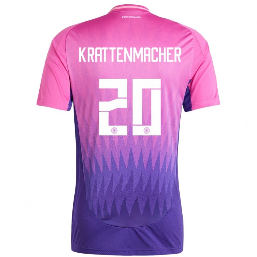 Danxen Kvinder Tyskland Maurice Krattenmacher #20 Pink Lilla Udebane Spillertrøjer 24-26 Trøje T-Shirt