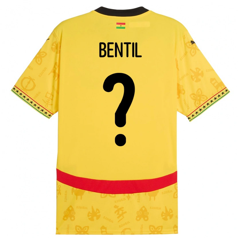 Danxen Kvinder Ghana Godwin Bentil #0 Gul Udebane Spillertrøjer 24-26 Trøje T-Shirt