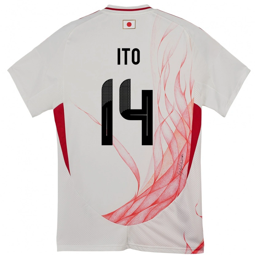 Danxen Kvinder Japan Junya Ito #14 Hvid Udebane Spillertrøjer 24-26 Trøje T-Shirt