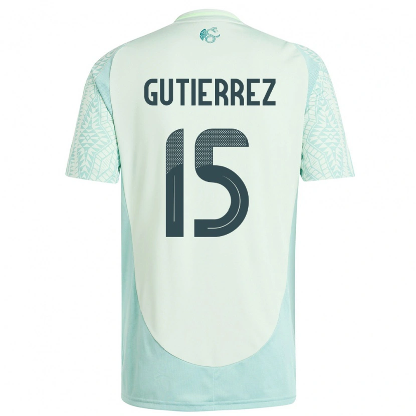 Danxen Kvinder Mexico Alexis Gutiérrez #15 Linen Grøn Udebane Spillertrøjer 24-26 Trøje T-Shirt