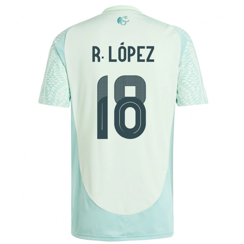 Danxen Kvinder Mexico Rodrigo López #18 Linen Grøn Udebane Spillertrøjer 24-26 Trøje T-Shirt