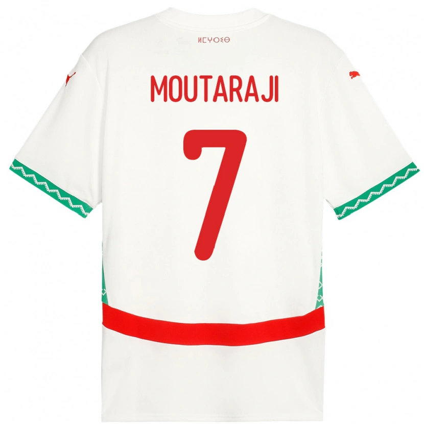 Danxen Kvinder Marokko Ismail Moutaraji #7 Hvid Udebane Spillertrøjer 24-26 Trøje T-Shirt