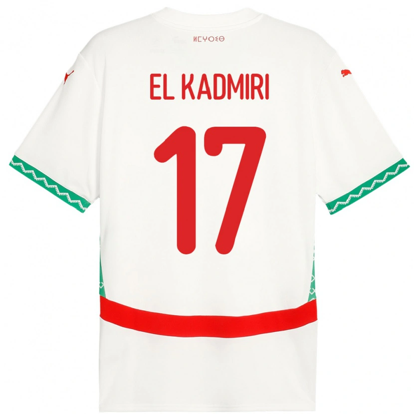 Danxen Kvinder Marokko Ugo Lamare El Kadmiri #17 Hvid Udebane Spillertrøjer 24-26 Trøje T-Shirt