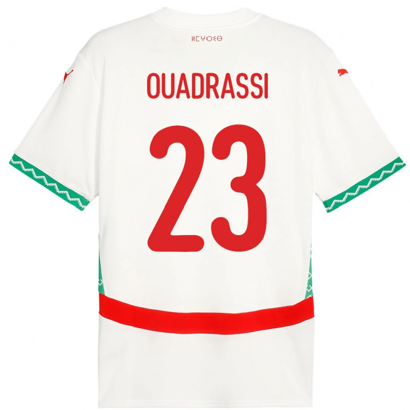 Danxen Kvinder Marokko Dalil Ouadrassi #23 Hvid Udebane Spillertrøjer 24-26 Trøje T-Shirt