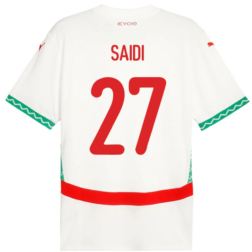 Danxen Kvinder Marokko Yahya Saidi #27 Hvid Udebane Spillertrøjer 24-26 Trøje T-Shirt