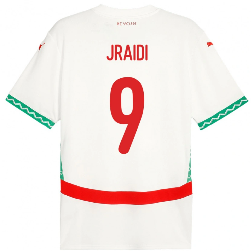 Danxen Kvinder Marokko Ibtissam Jraidi #9 Hvid Udebane Spillertrøjer 24-26 Trøje T-Shirt