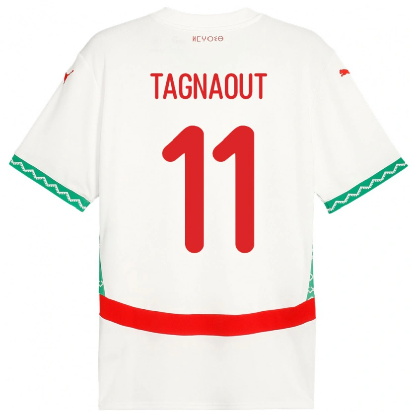Danxen Kvinder Marokko Fatima Tagnaout #11 Hvid Udebane Spillertrøjer 24-26 Trøje T-Shirt